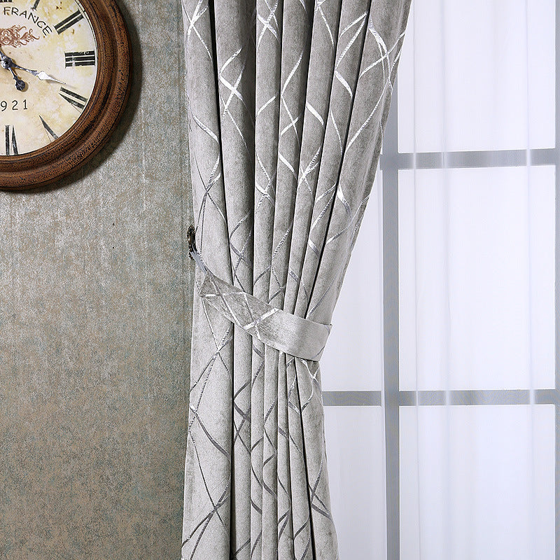 Luxury Living Room Chenille Blackout Curtains at New York Shop