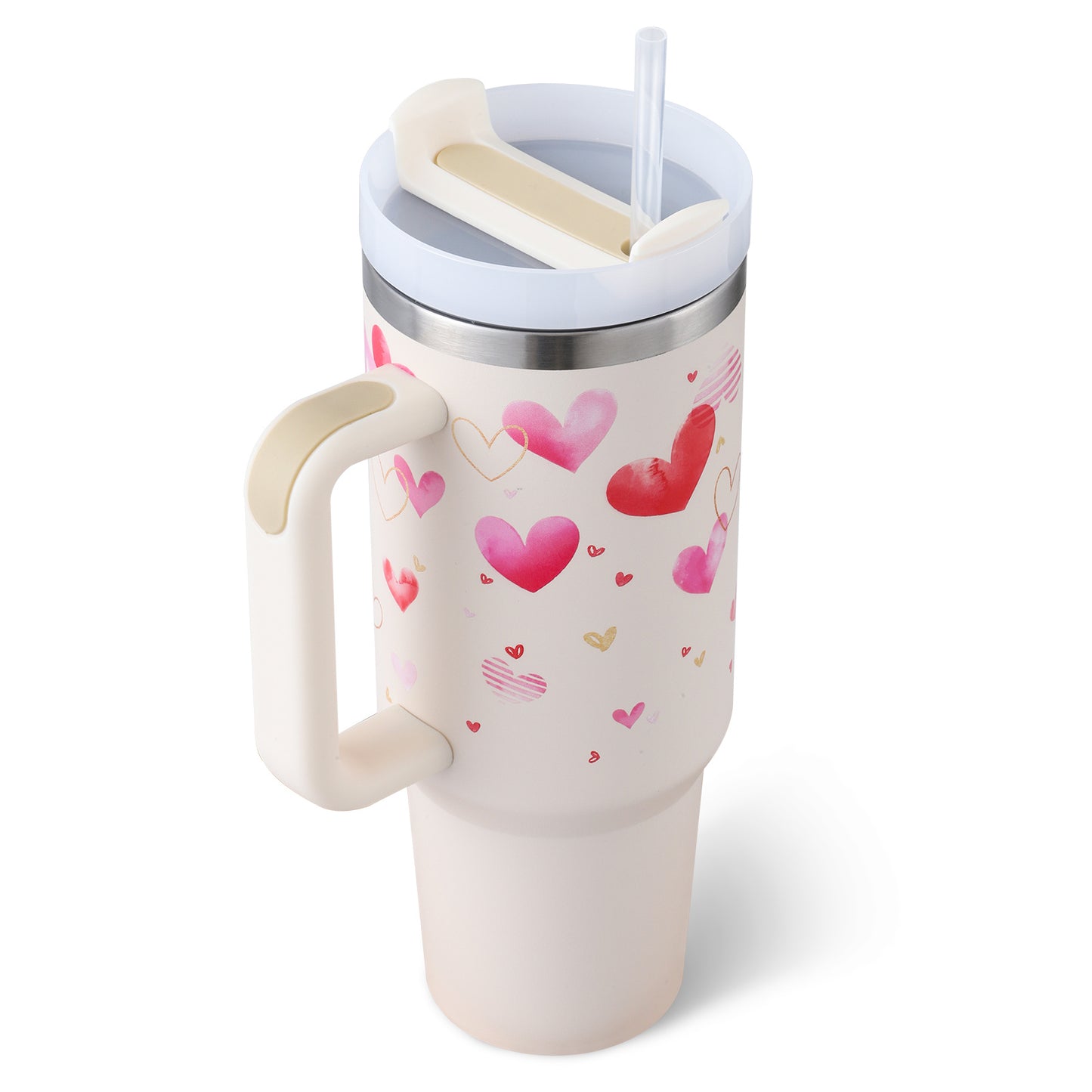 40 Oz Tumbler With Handle Straw Insulated - New York Shop
