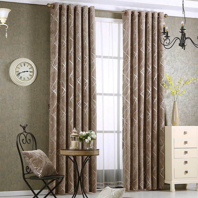 Luxury Living Room Chenille Blackout Curtains at New York Shop