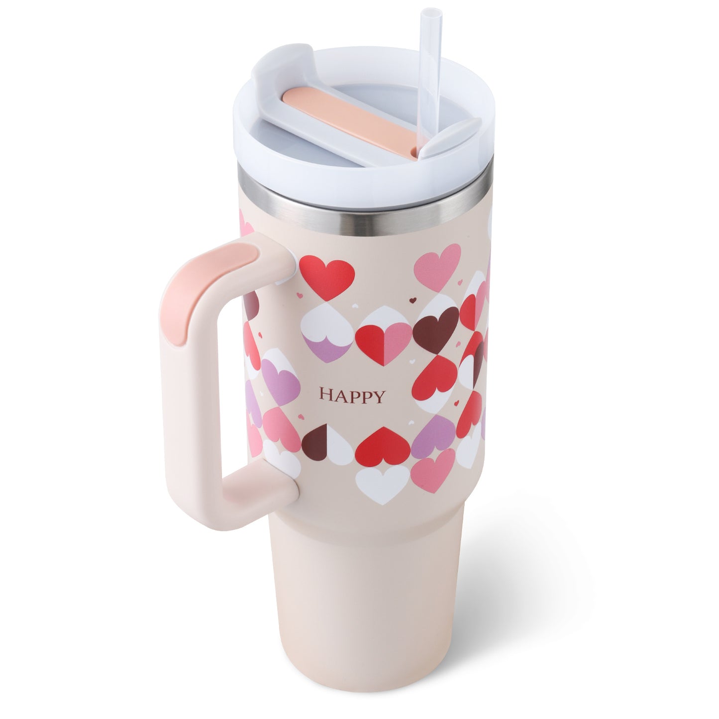 40 Oz Tumbler With Handle Straw Insulated - New York Shop