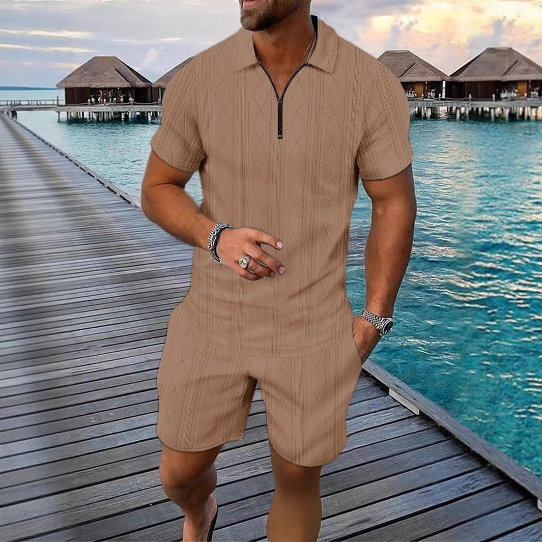 Men's Polo Shirt Casual Short-sleeved Shorts Sports Suit