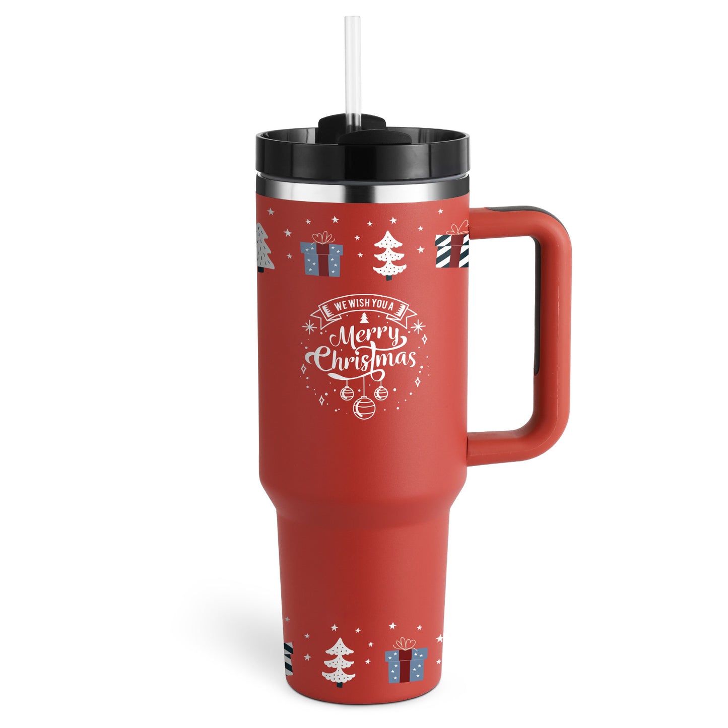 40 Oz Tumbler With Handle Straw Insulated - New York Shop