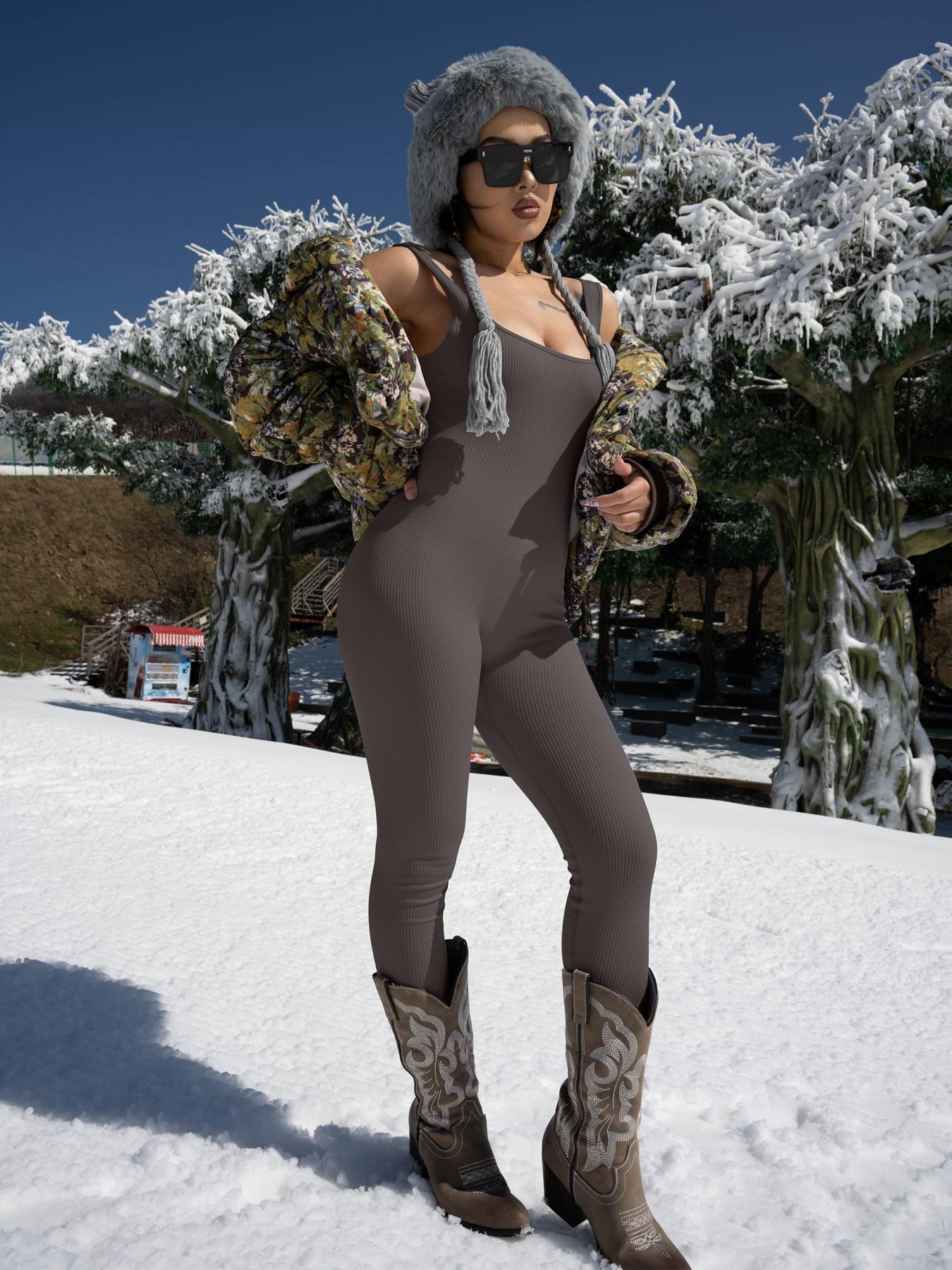 Women's Suspender Tank Top Tights - New York Shop