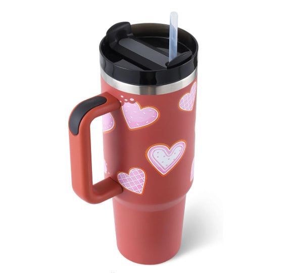 40 Oz Tumbler With Handle Straw Insulated - New York Shop