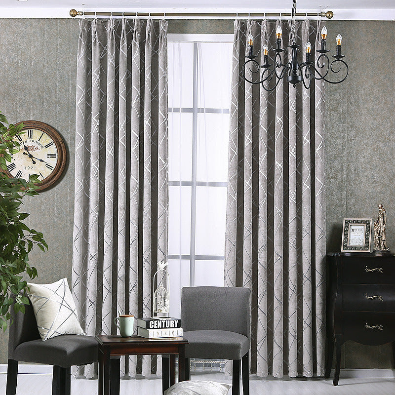 Luxury Living Room Chenille Blackout Curtains at New York Shop