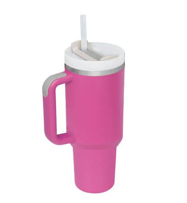 40 Oz Tumbler With Handle Straw Insulated - New York Shop