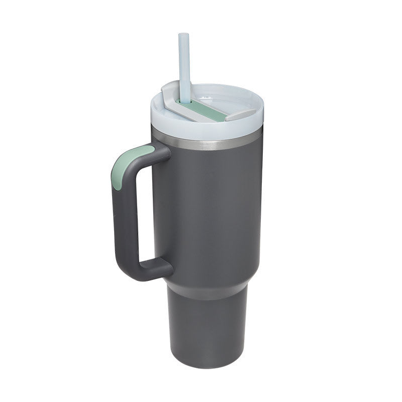 40 Oz Tumbler With Handle Straw Insulated - New York Shop