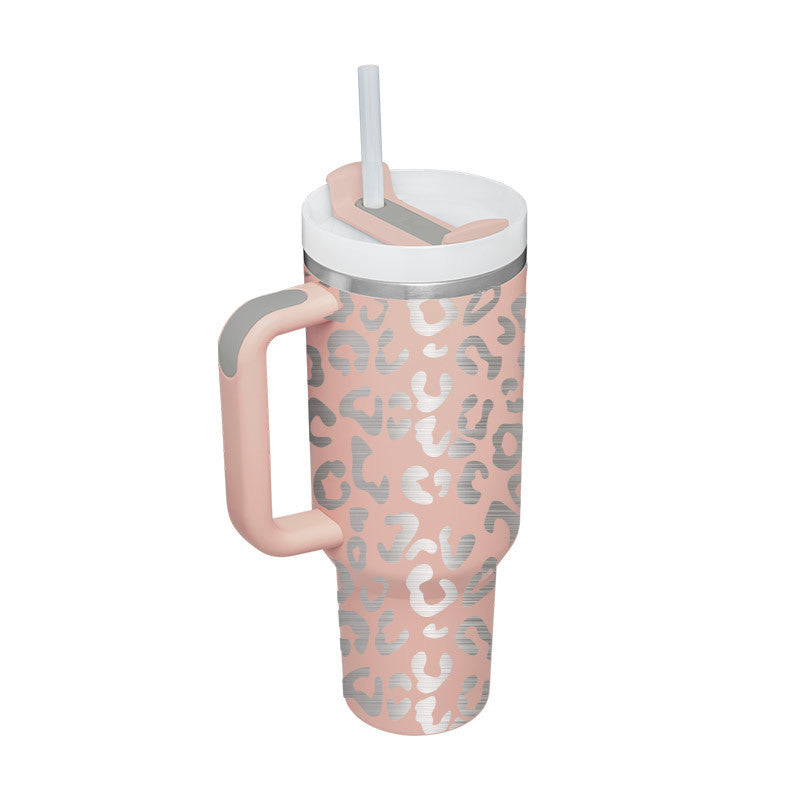 40 Oz Tumbler With Handle Straw Insulated - New York Shop