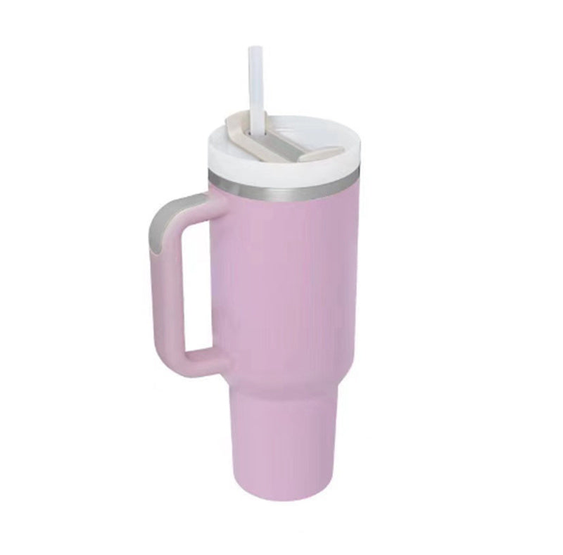 40 Oz Tumbler With Handle Straw Insulated - New York Shop