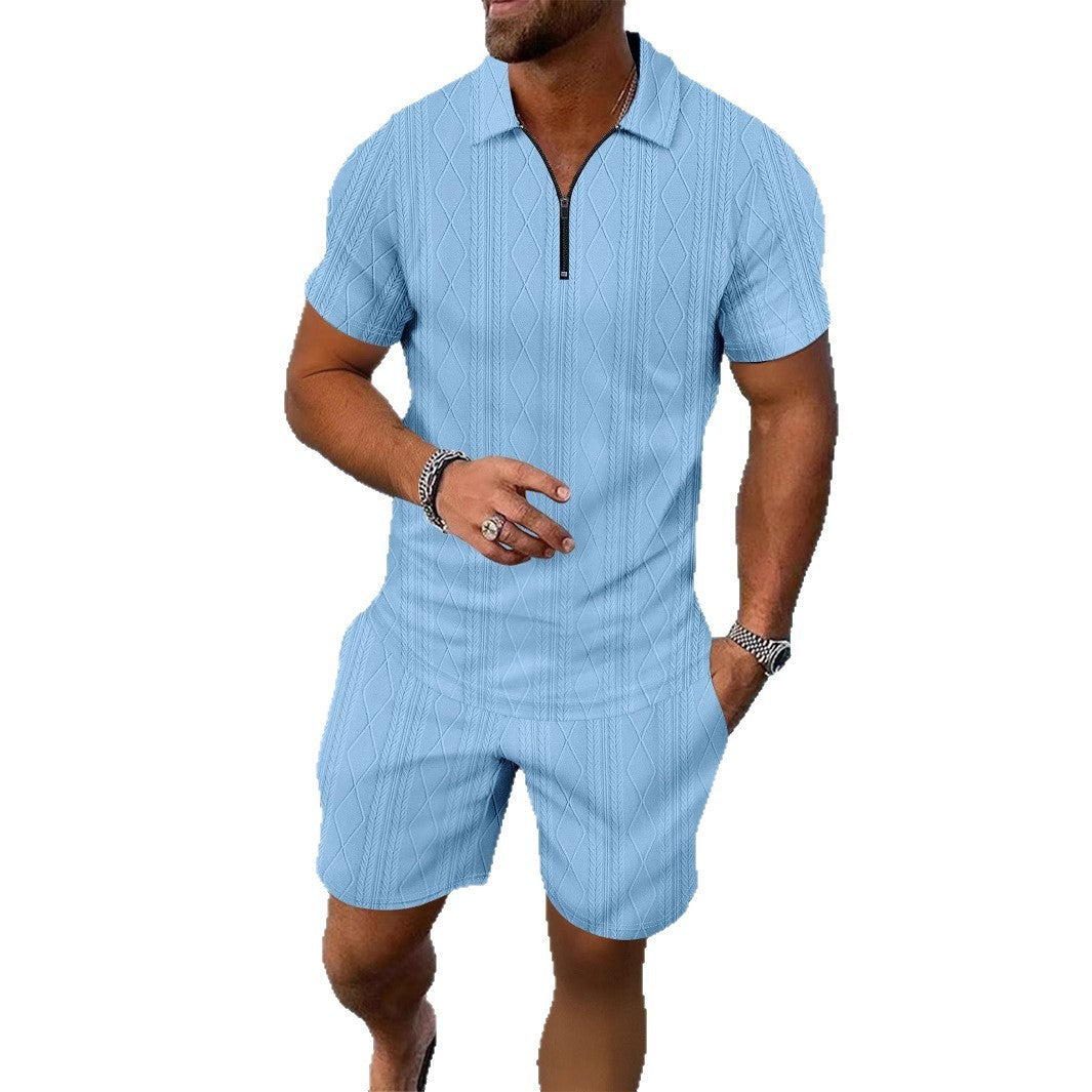Men's Polo Shirt Casual Short-sleeved Shorts Sports Suit