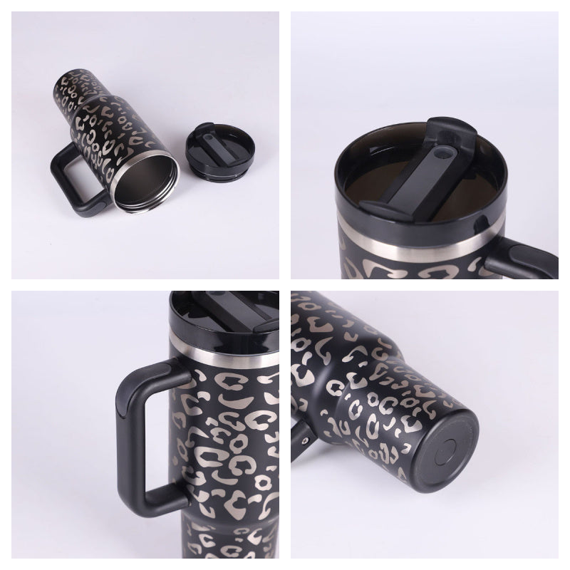40 Oz Tumbler With Handle Straw Insulated - New York Shop
