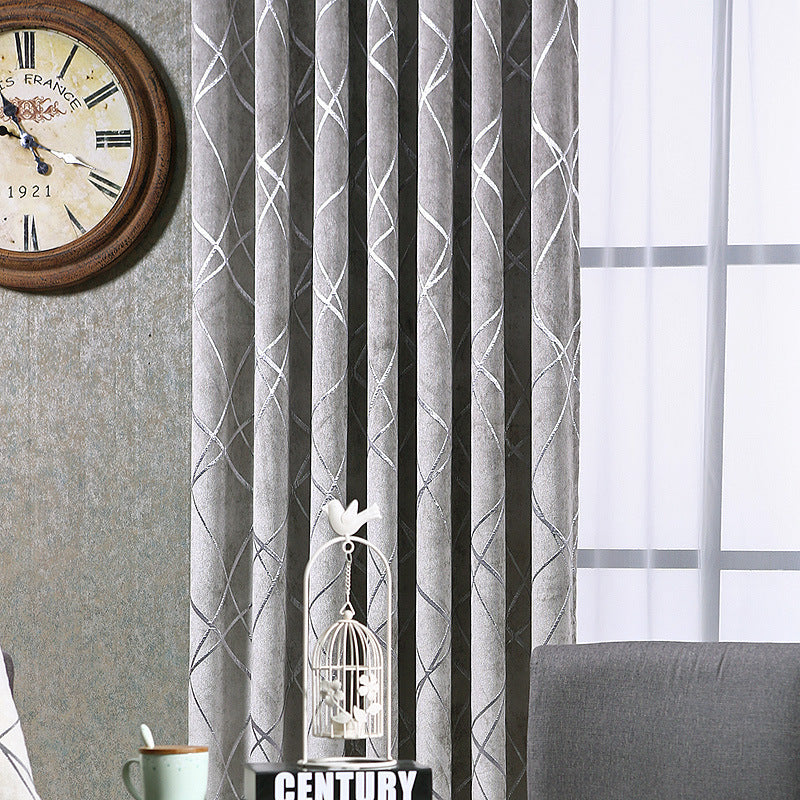 Luxury Living Room Chenille Blackout Curtains at New York Shop
