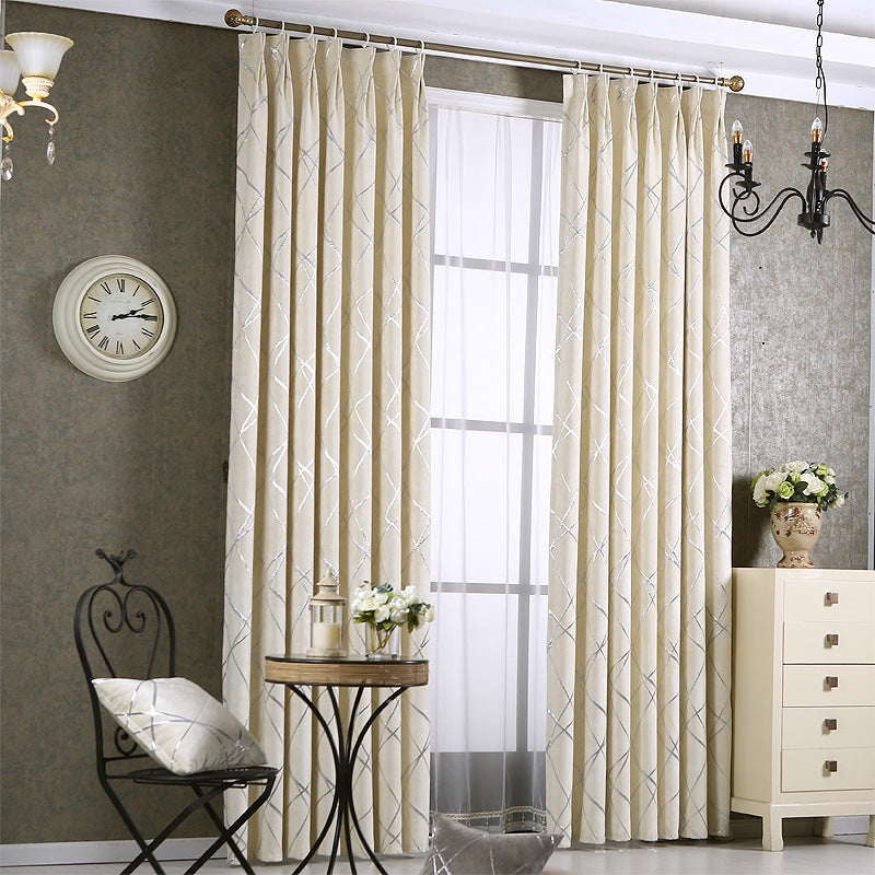 Luxury Living Room Chenille Blackout Curtains at New York Shop