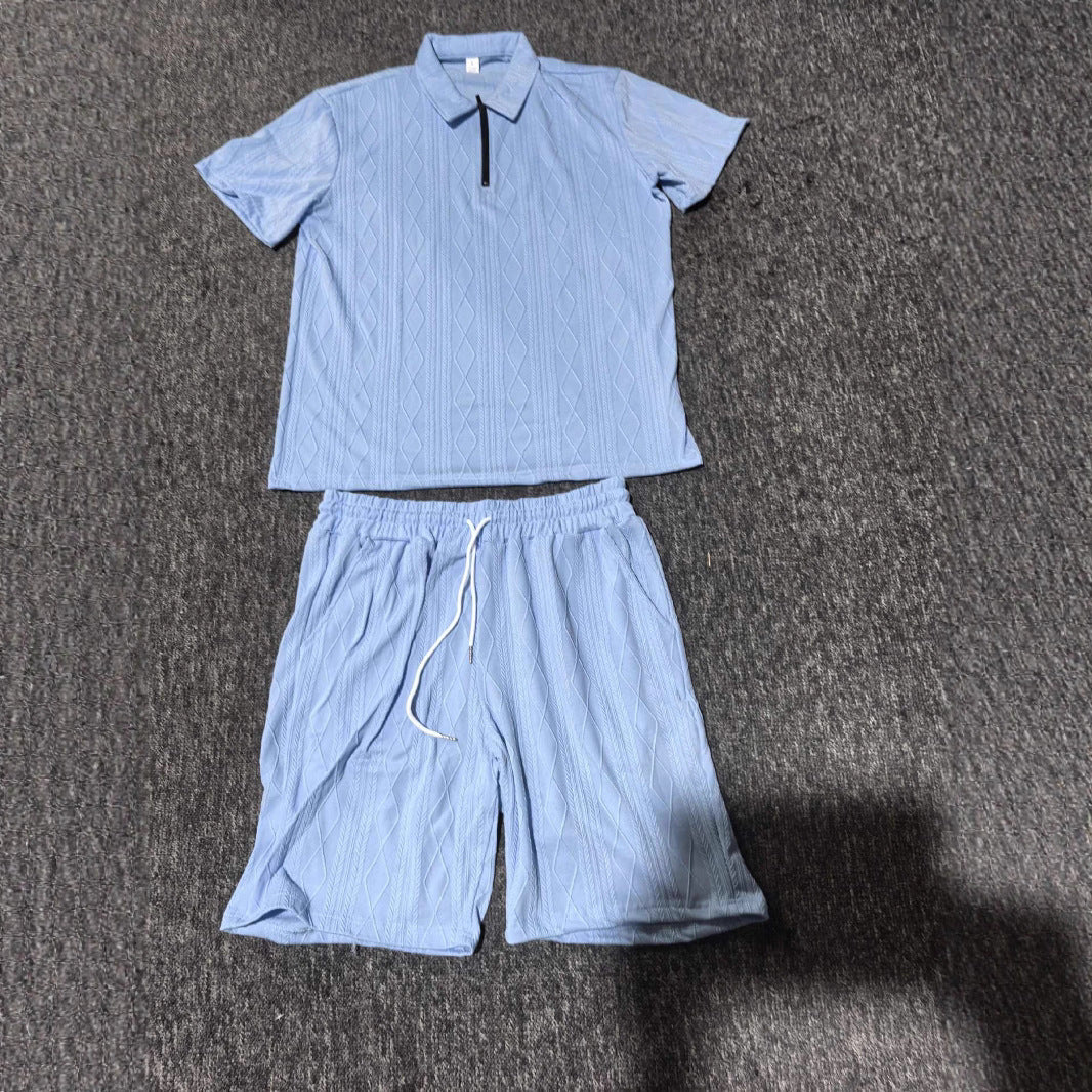 Men's Polo Shirt Casual Short-sleeved Shorts Sports Suit