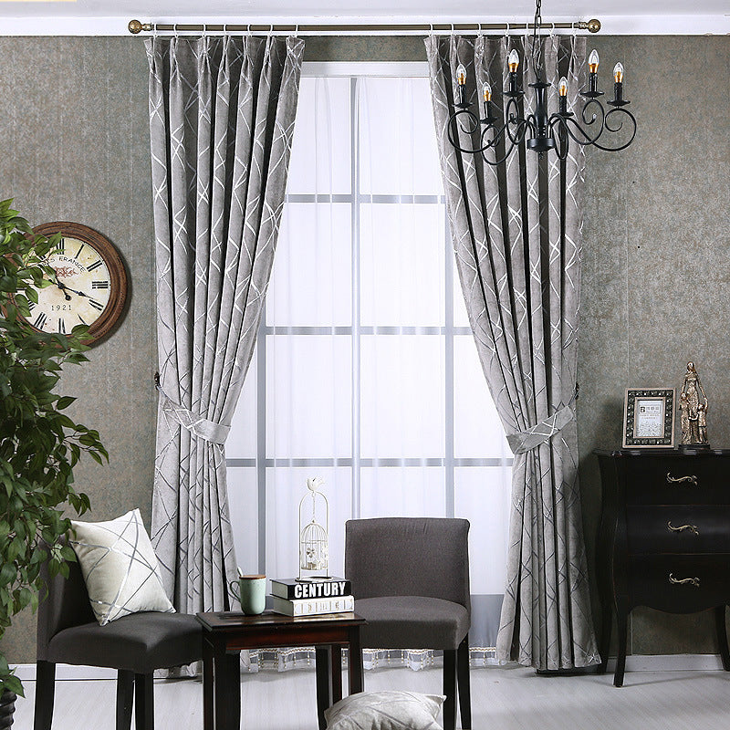 Luxury Living Room Chenille Blackout Curtains at New York Shop
