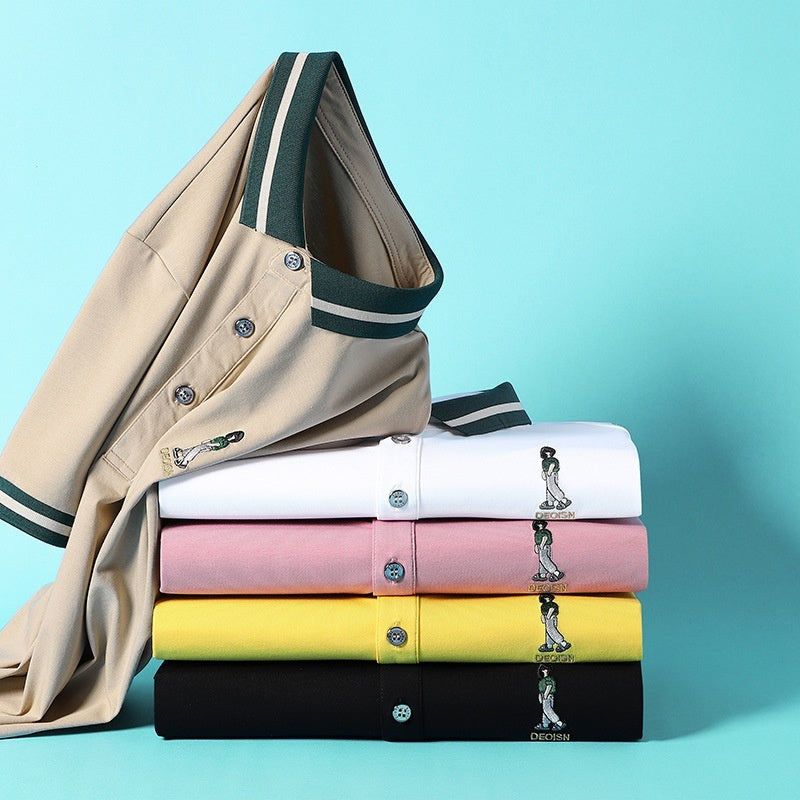 Short Sleeve Men's Lapels Fashion Brand Clothes At New York Shop