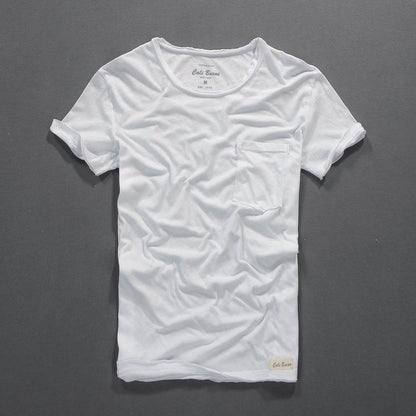 Cotton T-shirt: Simple Casual Men's Clothing Summer at New York Shop