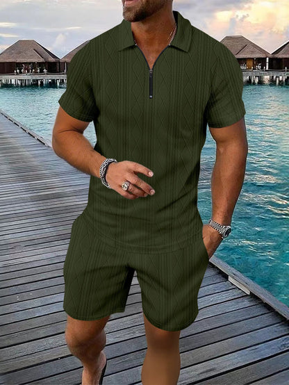 Men's Polo Shirt Casual Short-sleeved Shorts Sports Suit
