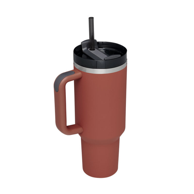 40 Oz Tumbler With Handle Straw Insulated - New York Shop