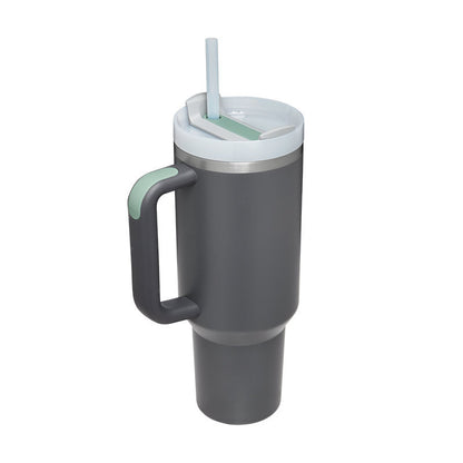 40 Oz Tumbler With Handle Straw Insulated - New York Shop