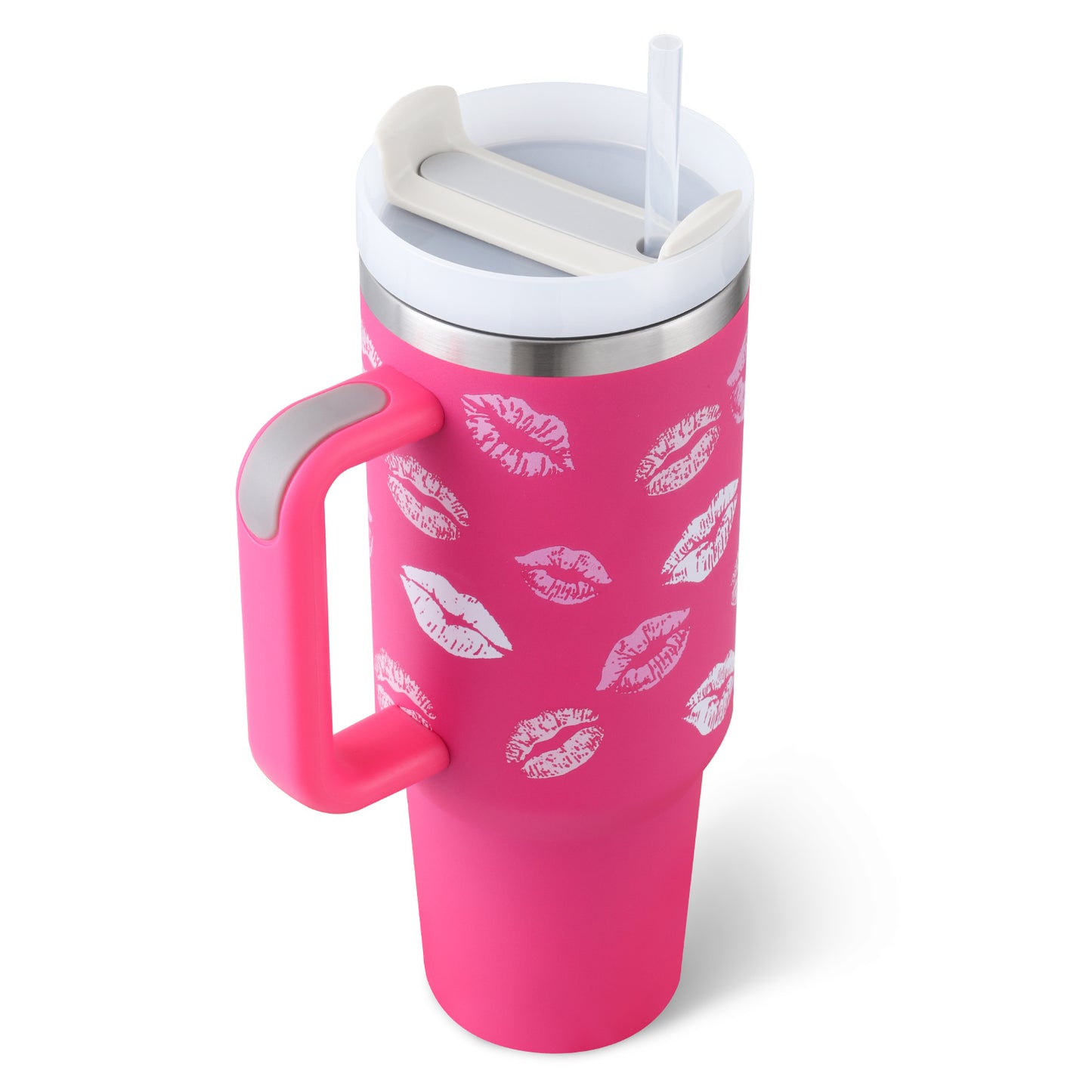 40 Oz Tumbler With Handle Straw Insulated - New York Shop