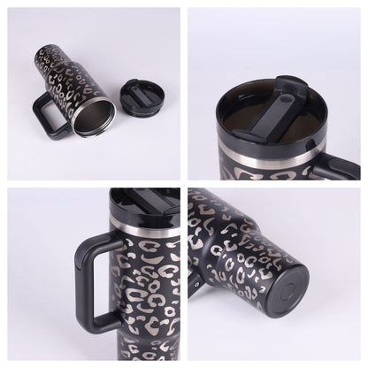 40 Oz Tumbler With Handle Straw Insulated - New York Shop