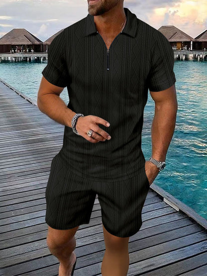 Men's Polo Shirt Casual Short-sleeved Shorts Sports Suit