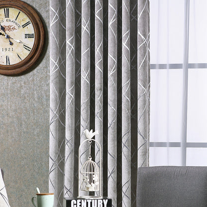 Luxury Living Room Chenille Blackout Curtains at New York Shop