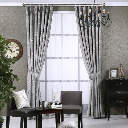 Luxury Living Room Chenille Blackout Curtains at New York Shop