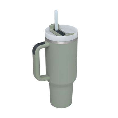 40 Oz Tumbler With Handle Straw Insulated - New York Shop